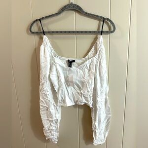 NWT white long sleeve crop top